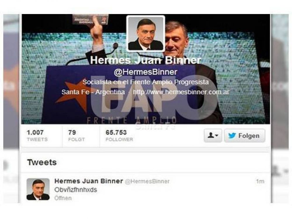 Entre risas, Binner dijo que piensa festejar el aniversario de un tuit desafortunado