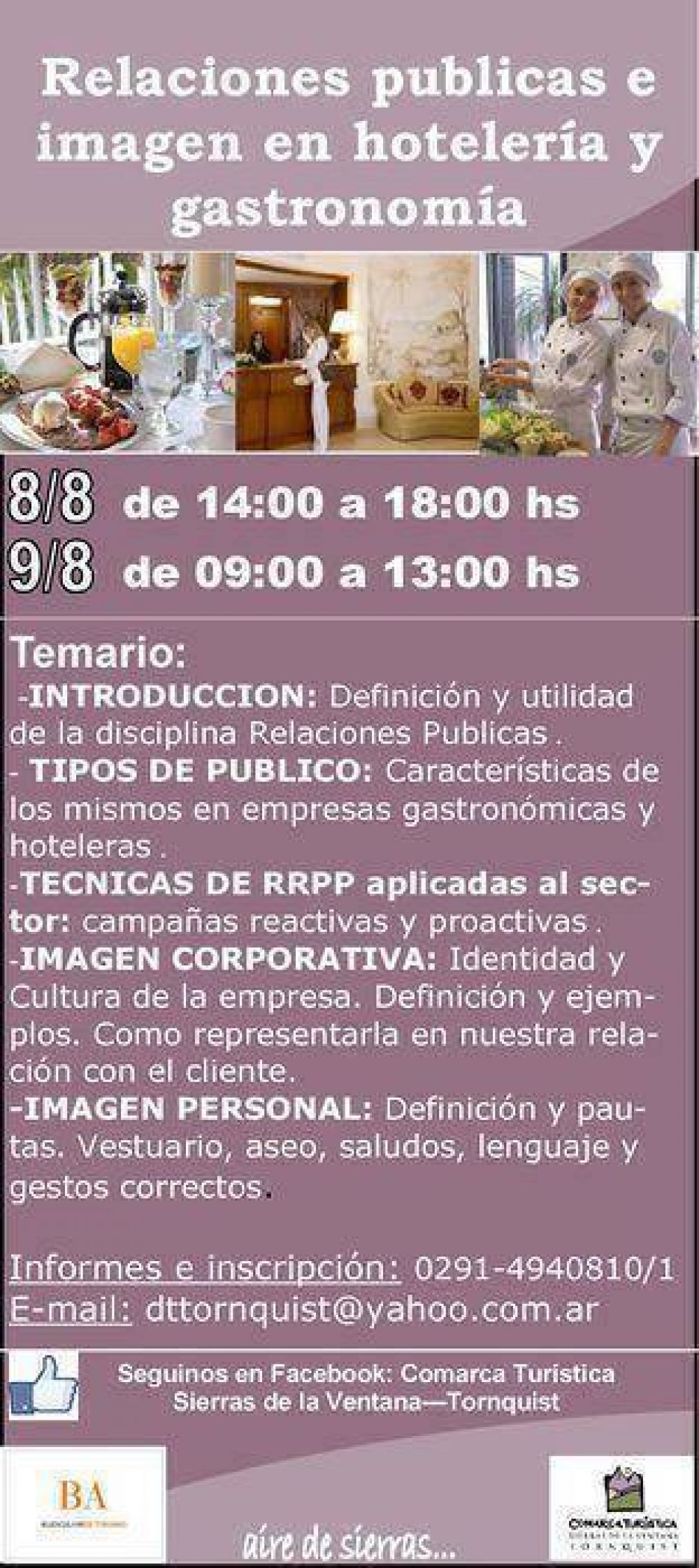 Otro importante curso destinado al turismo llega al distrito
