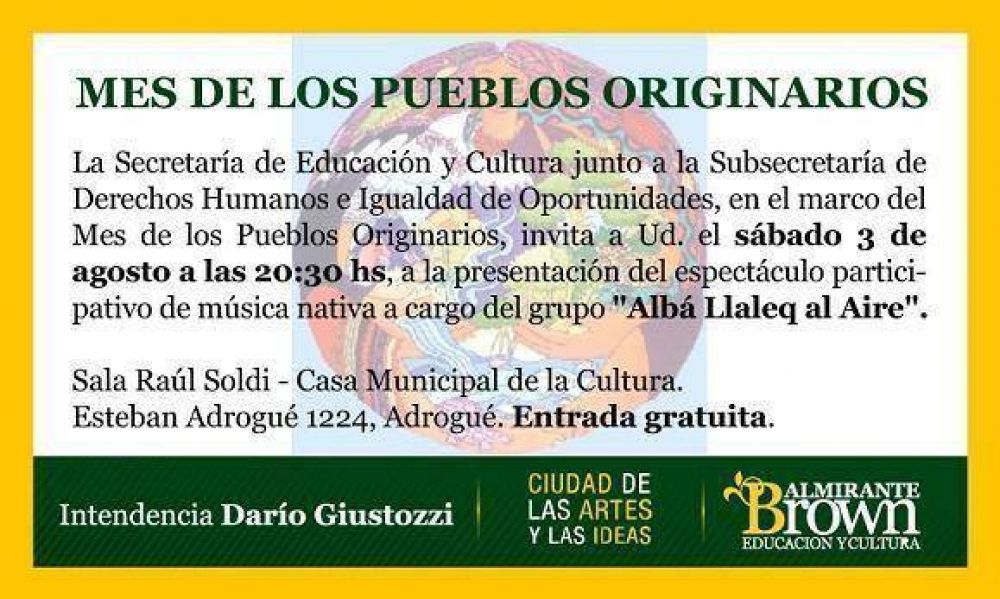 Homenaje a los pueblos originarios con amplia actividad en el distrito