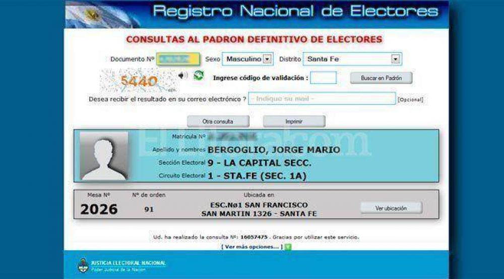 El papa Francisco votar�a en nuestra ciudad