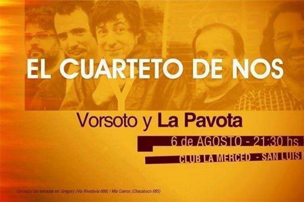 �Cuarteto de Nos� se presenta en San Luis