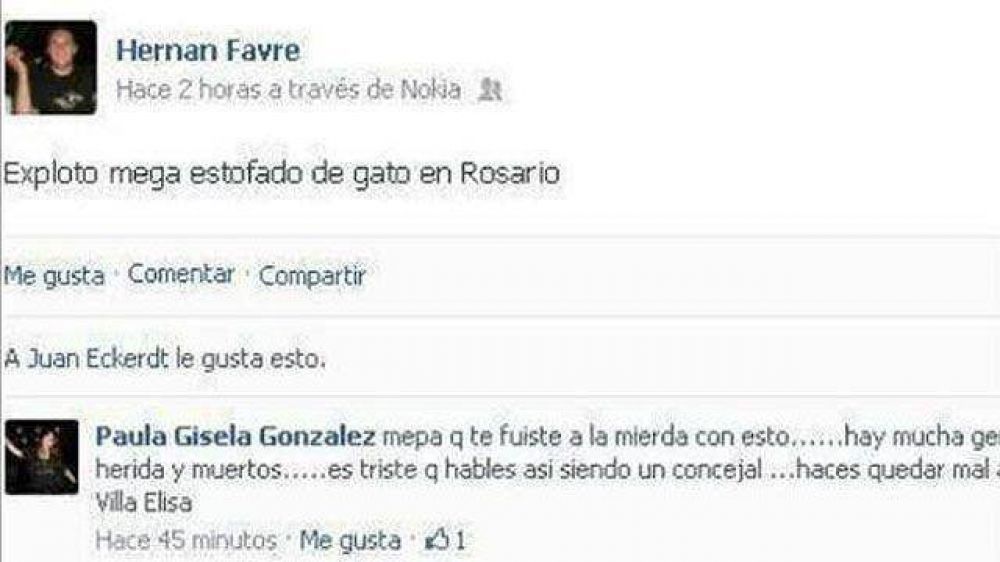 Explosi�n en Rosario: esc�ndalo por declaraciones de concejal radical	 
