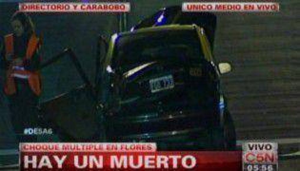 Choque en Flores: auto a 150 km/h atropell� y mat� a taxista