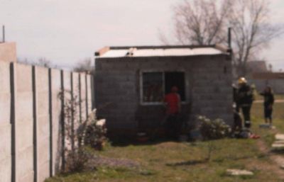 Principio de incendio de una casa