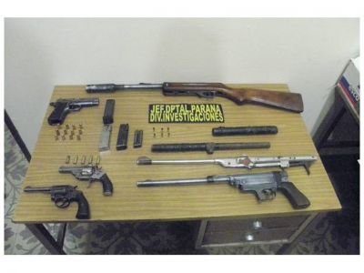 Ocho armas de fuego fueron secuestradas en diversos operativos