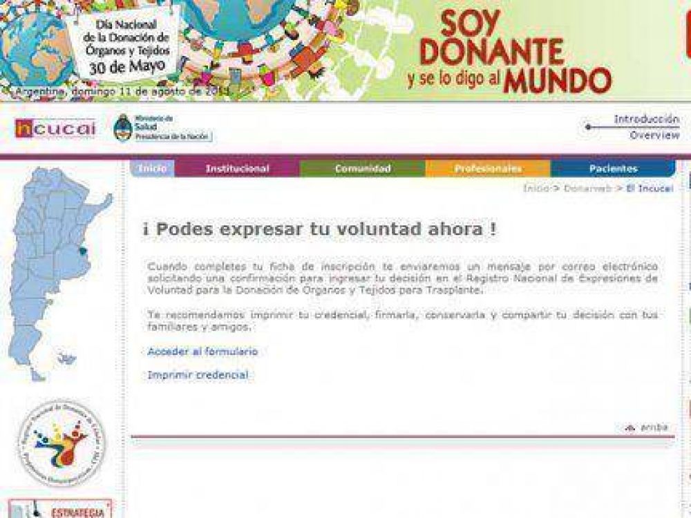 Hoy tambi�n se puede elegir donar vida