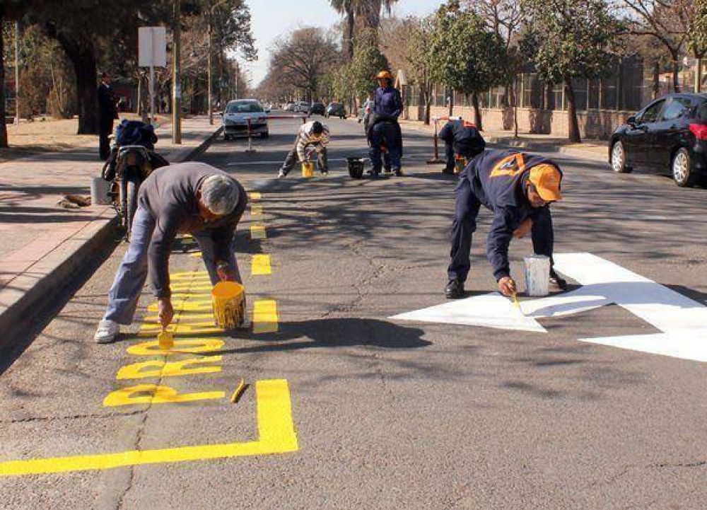 Demarcan �lomos de burros� y de reponen cartelograf�a horizontal