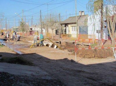 La Milka: obra de desag�es se demora por la escasez de cemento