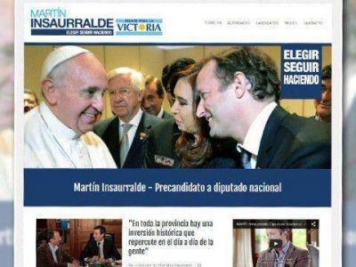 Insaurralde usa la foto con el Papa en su p�gina aunque dijo que no formaba parte de la campa�a
