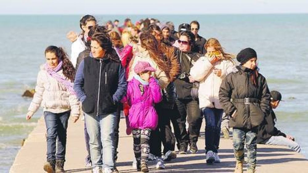 Mar del Plata, bajo cero: pese al fr�o m�s gente disfruta del fin de semana largo