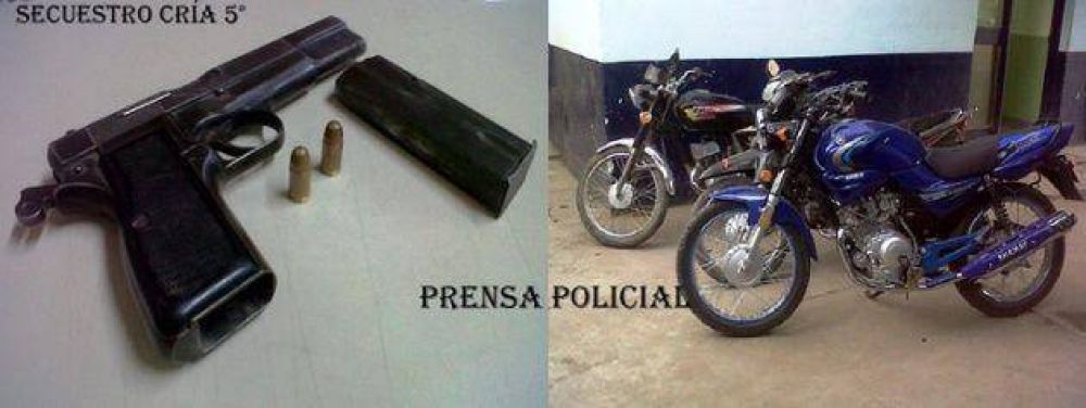Villa Aeropuerto: detienen a pareja por circular armados y en una moto robada