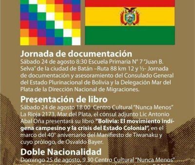 Consulado M�vil de Bolivia har� una jornada de Documentaci�n