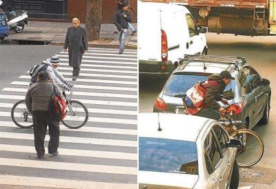 Siete de cada diez ciclistas no respetan los sem�foros en rojo