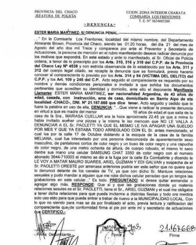Denuncian a Paoletti por amenazar un chico de 16 a�os con quien habr�a mantenido relaciones sexuales