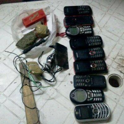 Encuentran nueve celulares y 17 gramos de marihuana en pabellones del penal