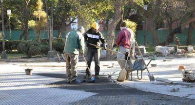 Contin�an los trabajos de remodelaci�n de Plaza Libertad y obras de infraestructura