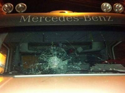 El tr�nsito en ruta 7 estuvo demorado por una pelea entre un camionero y obreros