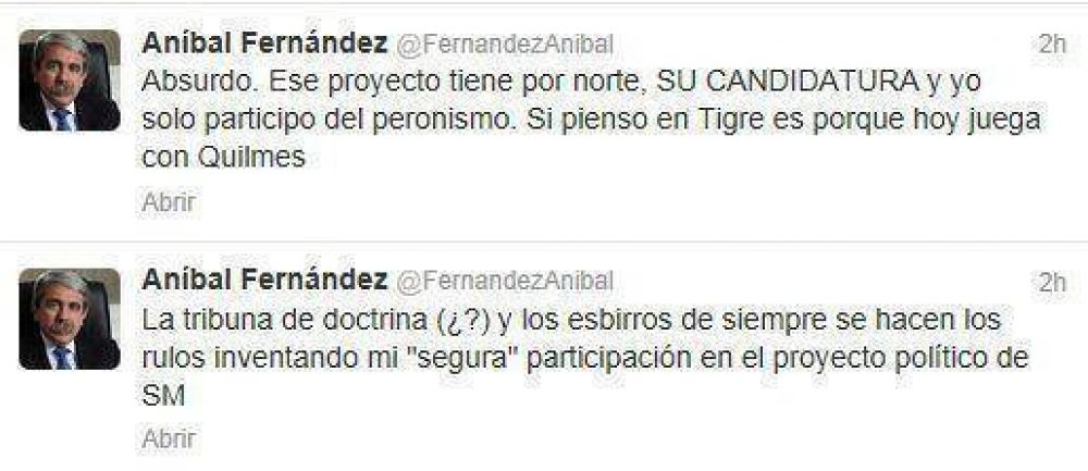 An�bal Fern�ndez dej� en claro que no va a estar junto a Sergio Massa