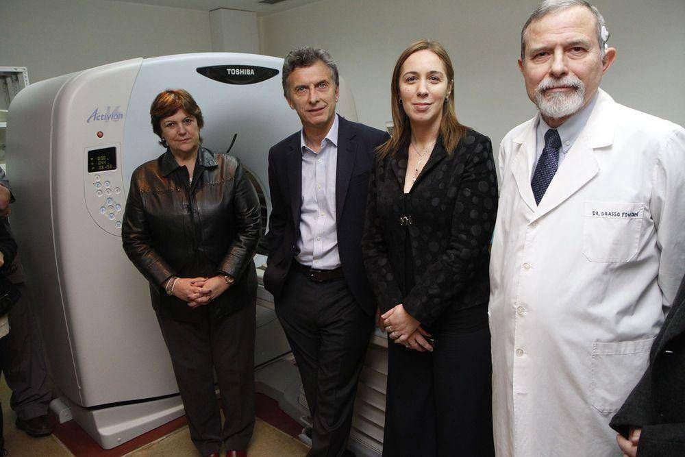 Macri present� el nuevo tom�grafo del Hospital Penna