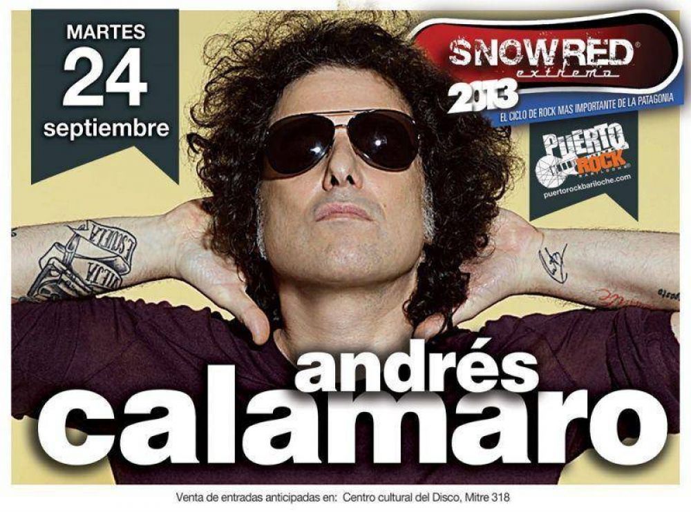 Andr�s Calamaro traer� a Bariloche un show art�stico y t�cnico de primer nivel internacional