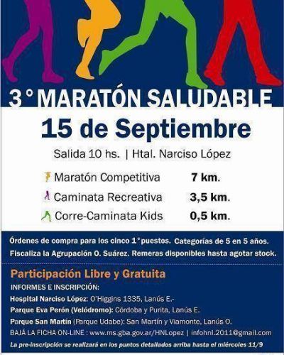 3� MARAT�N SALUDABLE DEL HOSPITAL NARCISO L�PEZ DE LAN�S
