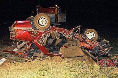 Una mujer bolivarense result� herida tras chocar con su auto