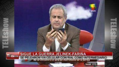  La pelea ins�lita v�a mensaje de texto entre Jelinek y Fari�a con Rial como intermediario