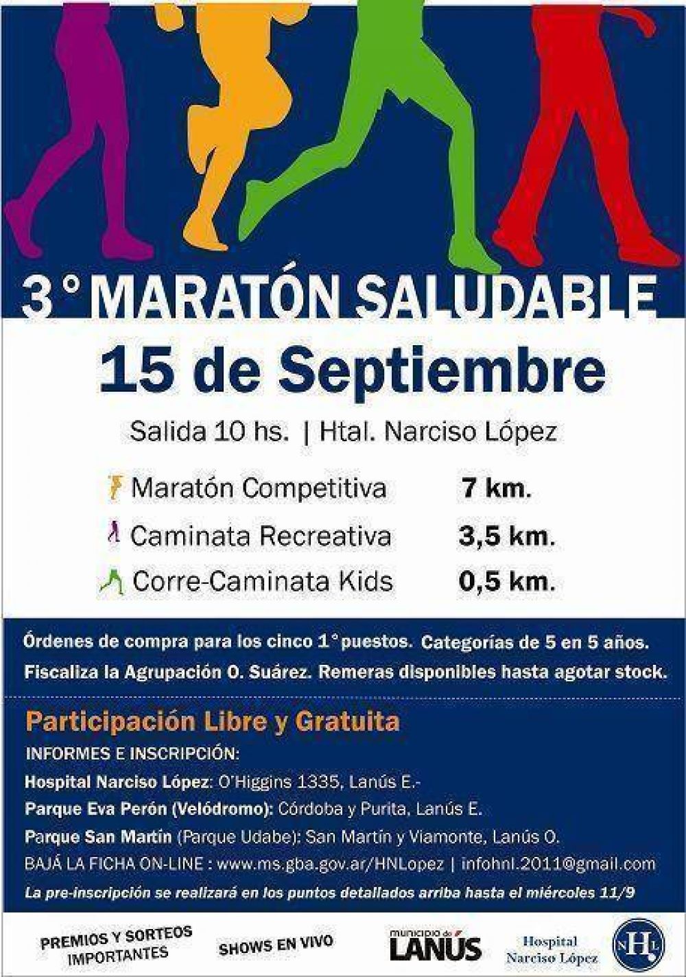 Se realizar� la 3� Marat�n Saludable del Hospital Narciso L�pez de Lan�s