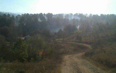 Contin�a activo el incendio en el Valle de Calamuchita