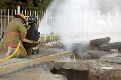Gran operativo por rotura de un ca�o de gas