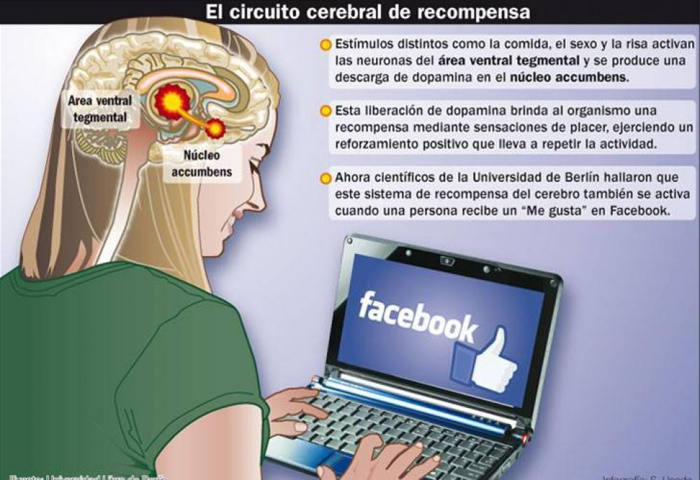 Recibir "Me gusta" en Facebook activa como la droga y el sexo