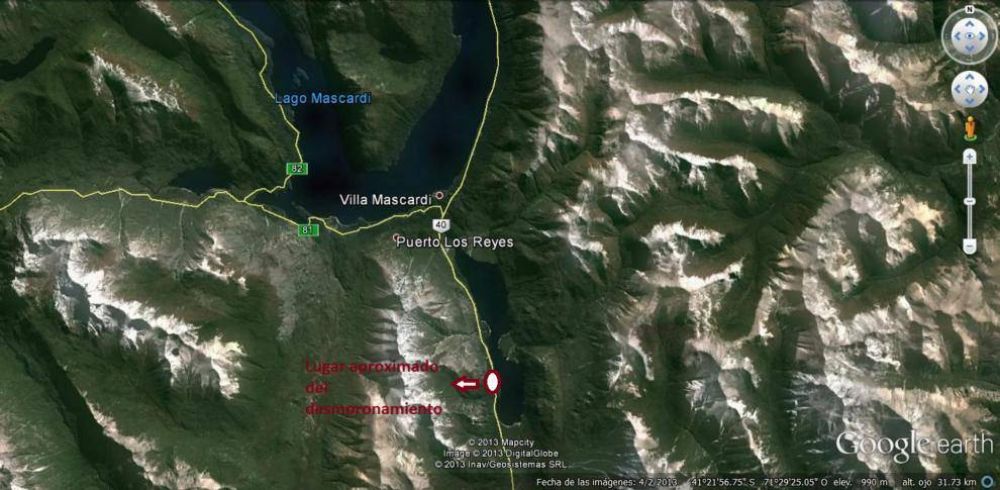 Cortan la ruta 40 Sur por desmoronamiento