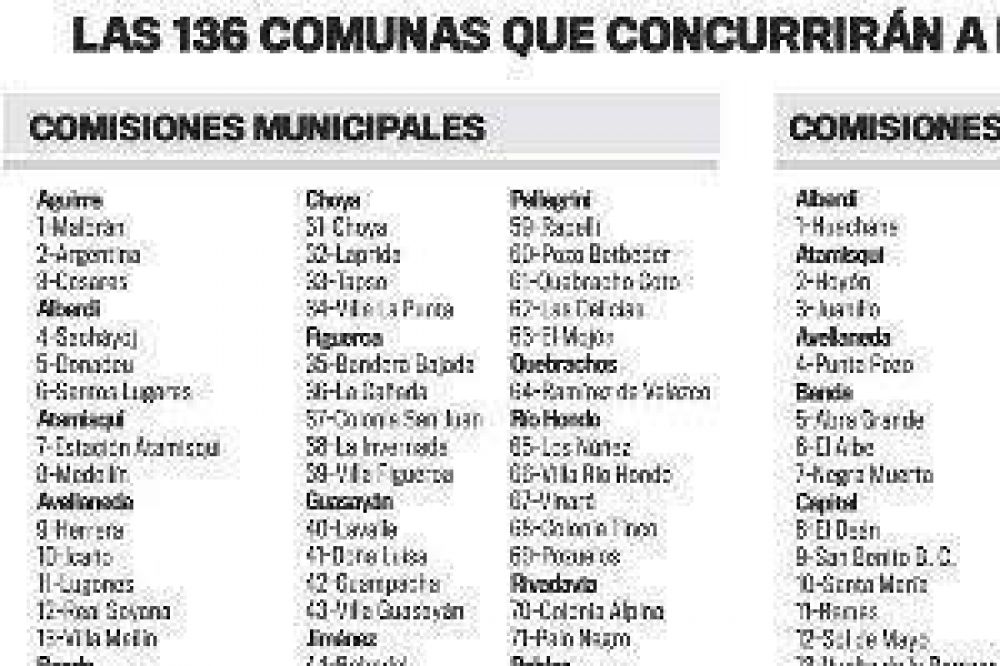 Una fuerte pelea electoral se desatar� en la provincia por las 136 comisiones municipales