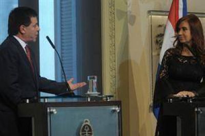 Cristina Kirchner recibi� al presidente de Paraguay y habl� de la "reconstituci�n" del Mercosur