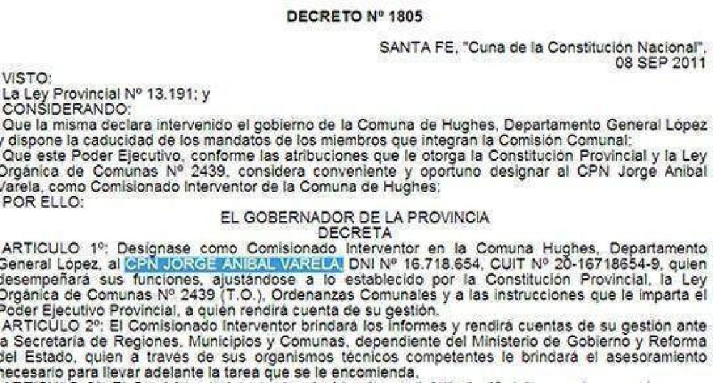 El contador trucho que nombr� Binner