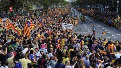Cadena humana gigantesca por la independencia catalana