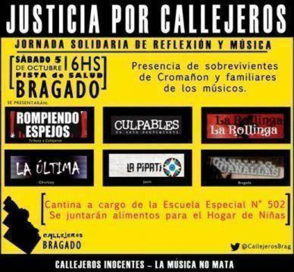 En Bragado habr� un evento a favor de la inocencia del grupo "Callejeros"