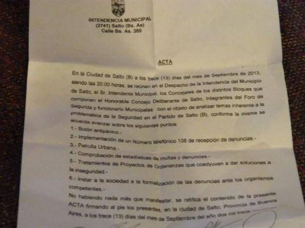 Positiva reuni�n entre el Intendente y los concejales por el tema seguridad