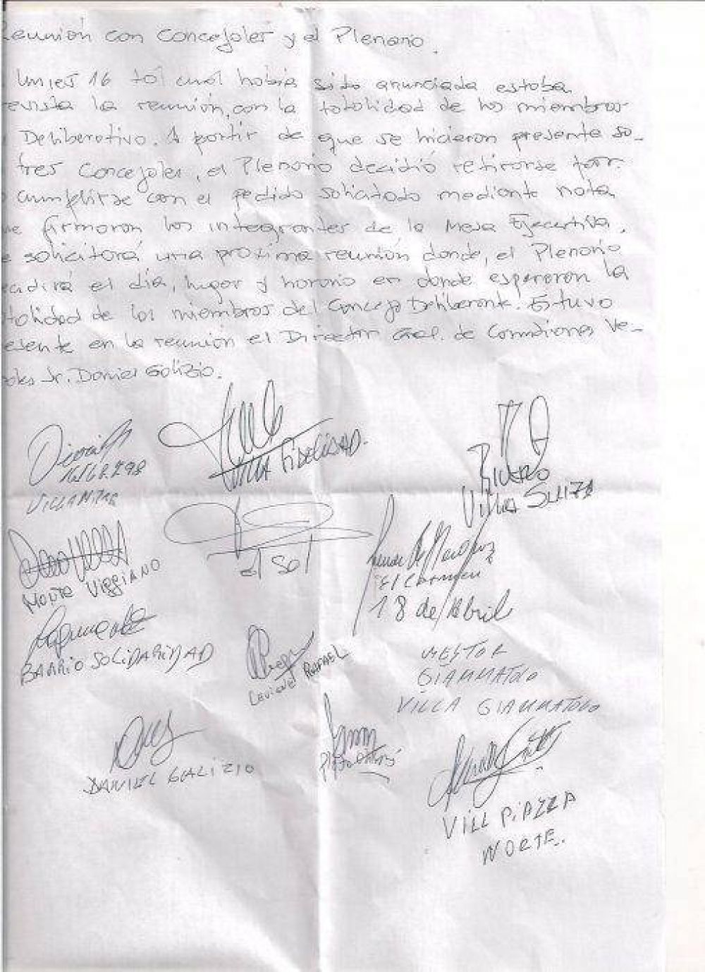 Reuni�n del Plenario de Comisiones Vecinales y Sociedades de Fomento