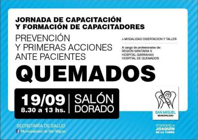 En San Miguel, realizar�n una jornada de capacitaci�n para pacientes quemados