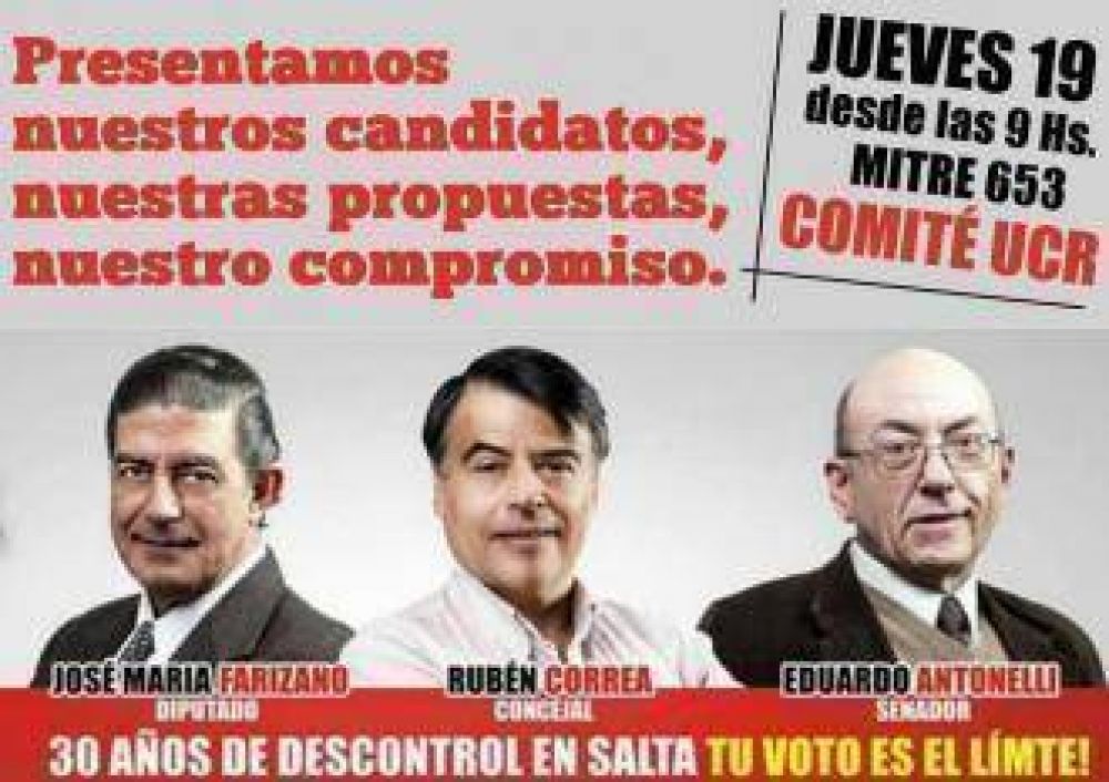 La UCR invita al lanzamiento Oficial de sus pre-candidatos