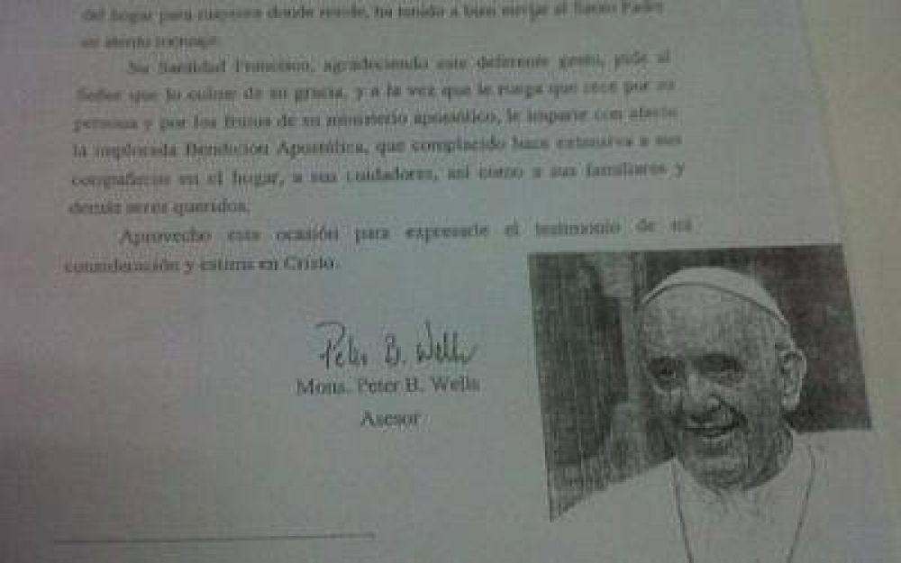 Olavarr�a: Envi� una carta al Papa y recibi� respuesta del Vaticano