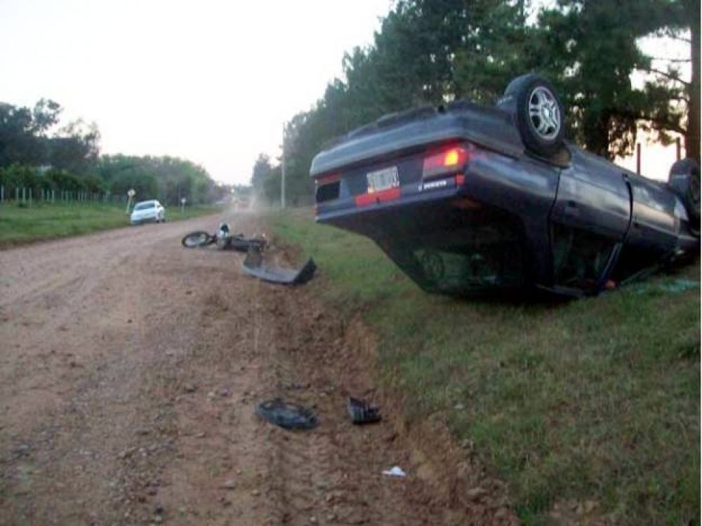 Tras un accidente le amputaron la pierna a un motociclista