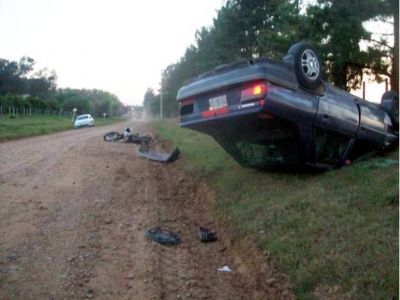 Tras un accidente le amputaron la pierna a un motociclista
