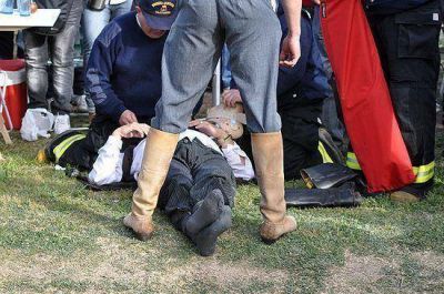 Un jinete result� herido cuando desfilaba en la Fiesta del Chorip�n