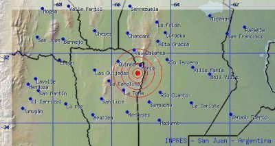 Leve sismo en cercan�as de las sierras de los Comechingones