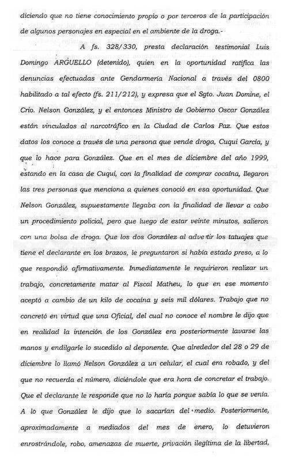 Grave denuncia involucra a Oscar Gonz�lez en supuesto plan para asesinar a un fiscal