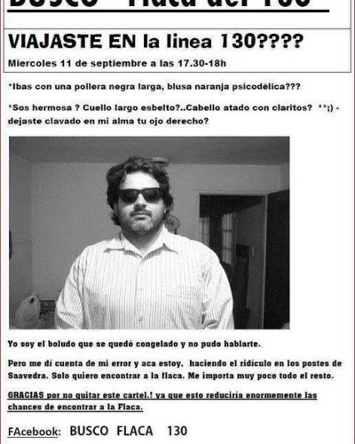 Busca a la �Flaca del 130�, de la que se enamor� en un viaje