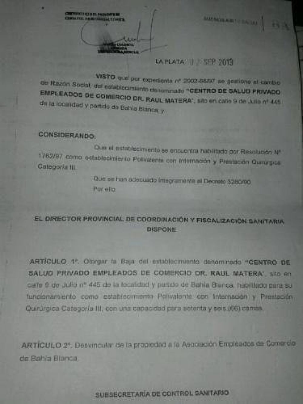 Al final de quin es la Clnica Matera?
