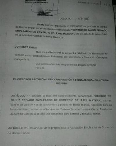 Al final �de qui�n es la Cl�nica Matera?
